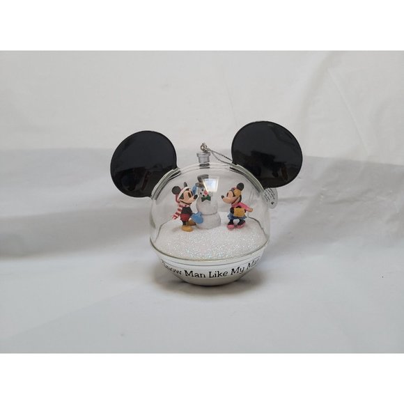 Mickey Mouse 2007 Snow Globe Ornament SNOW MAN LIKE MY MAN Bradford #A0909 COA - Picture 5 of 11